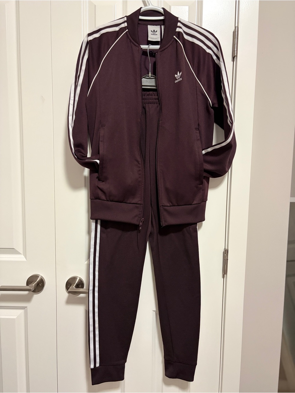 Adidas unisex Maroon Track Jacket and Joggers Set